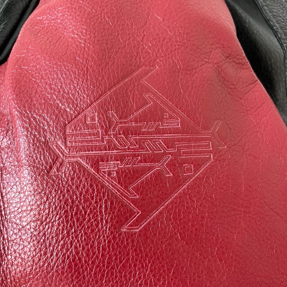 Anita Jackel Natural Leather Sling Turtle Backpack Red Black Canadian Made - Picture 7 of 11